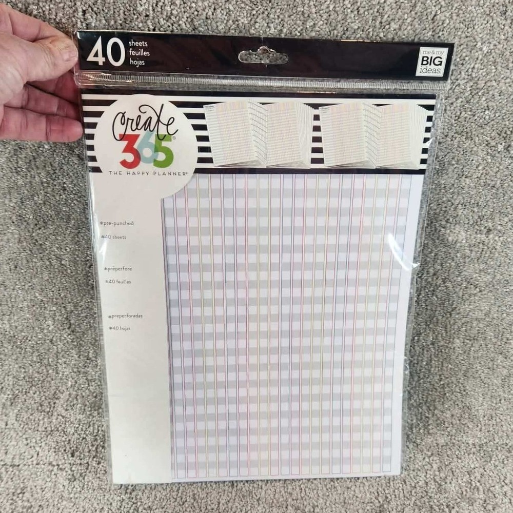 The Happy Planner Create 365‎ Filler Paper Checkered 40 Sheets